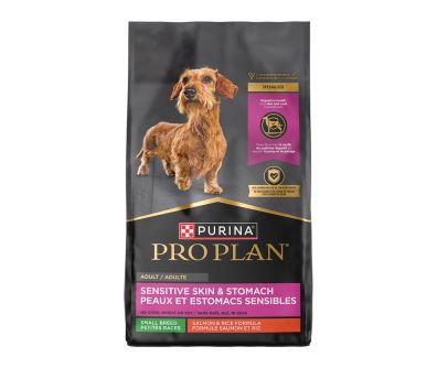 16 lb. bag of Purina Pro Plan Sensitive Skin & Stomach Small Breed salmon and rice dry dog food