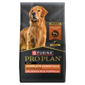 Bag of Purina Pro Plan Complete Essentials salmon and rice dry dog food