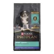A bag of Purina Pro Plan development lamb and rice dry puppy food.